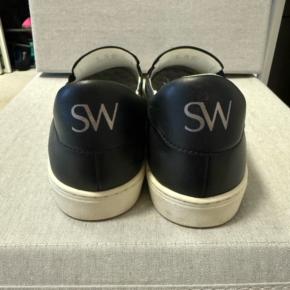 Stuart Weitzman Black and White Slip-On Sneakers - Picture 3 of 5